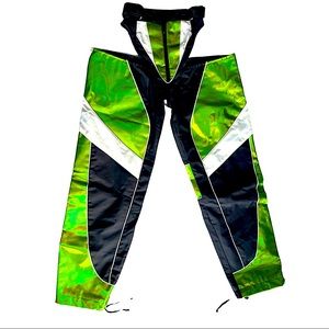 NAMILIA Green Holographic Moto Pant